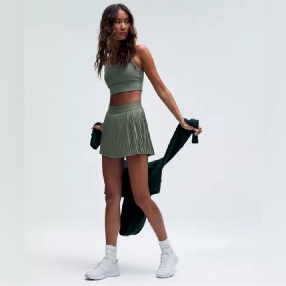 Lululemon New no tag high rise Pleated Tennis Skort in Sage Green